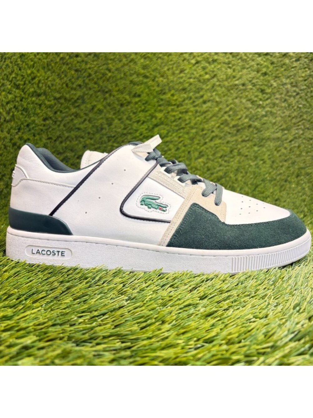 Lacoste Court Cage 222 1 Mens Size 13 White Green Athletic Shoes Sneakers